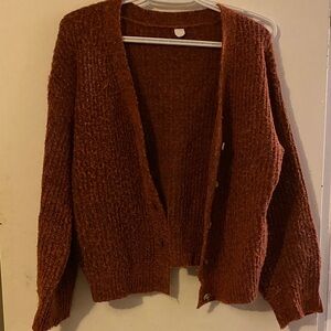 Cozy Rust Cardigan Sweater